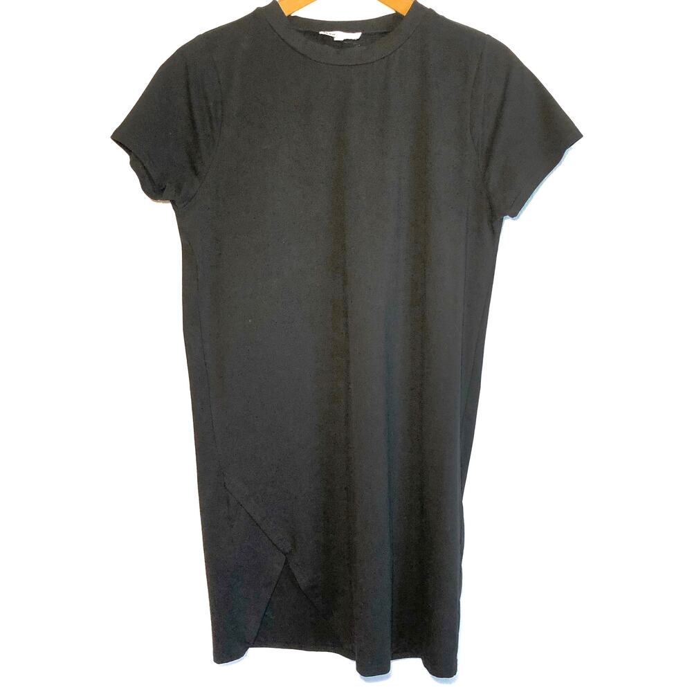 Revolve By The Way Black Short Sleeve T-Shirt Mini Dress Medium Asymetrical